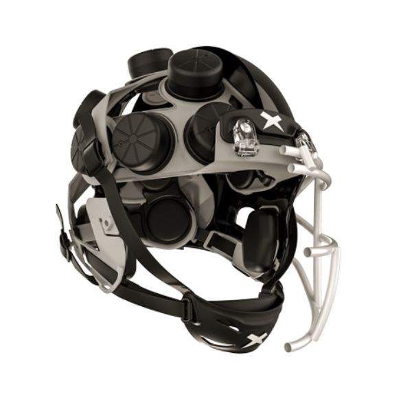 Cutaway image showing the internals of an X2E helmet