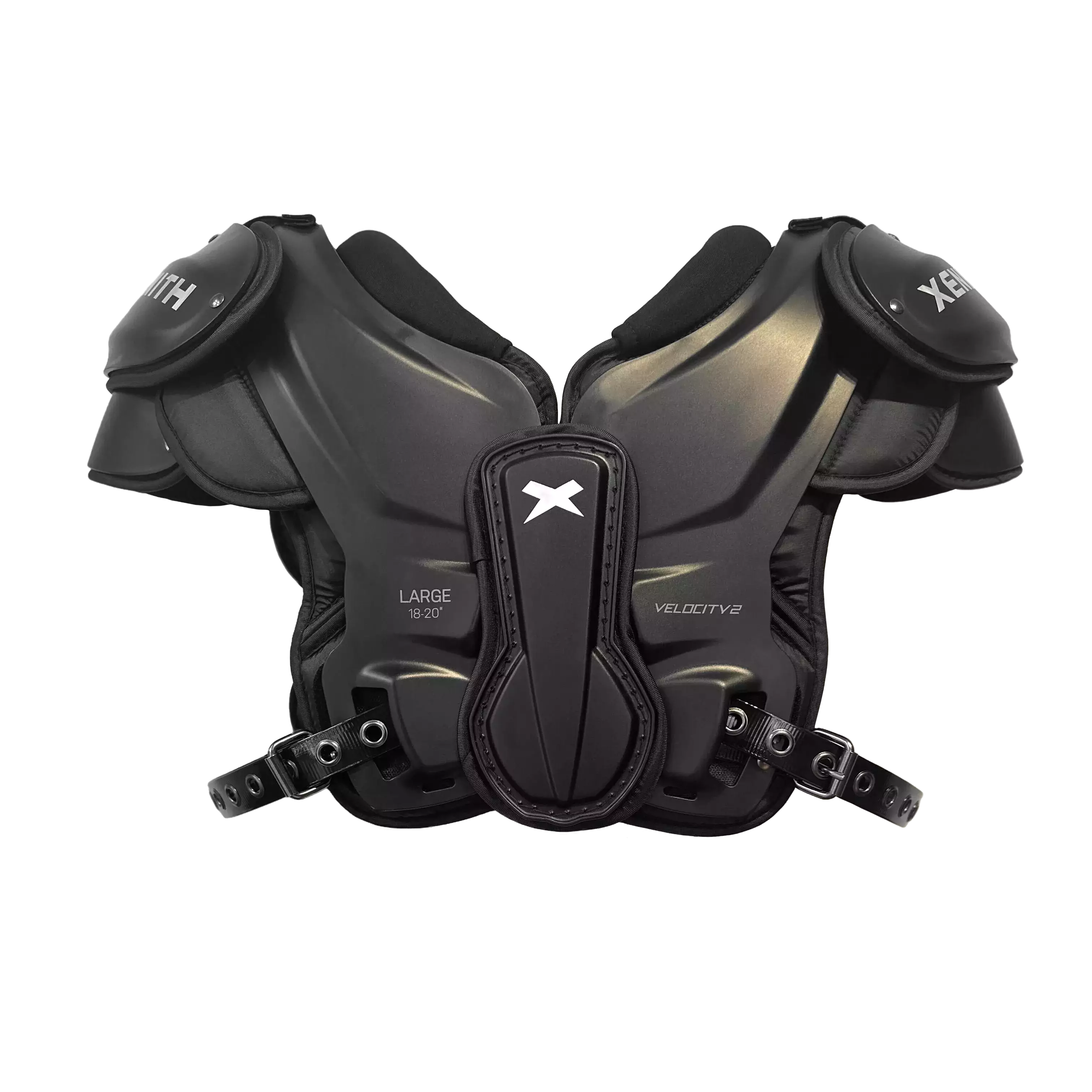Front facing view of Velocity 2 shoulder pads.